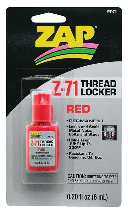 Zap PT71 Adhesives Red Z-71 Thread Locker .20 oz