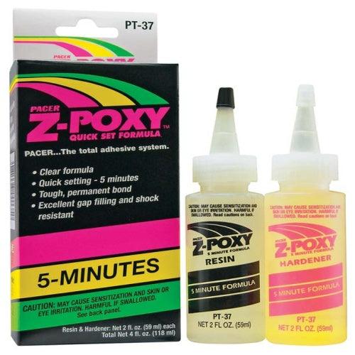 Zap PT37 Adhesives Z-Poxy 5-Minute Resin & Hardener 4 Oz Set Glue