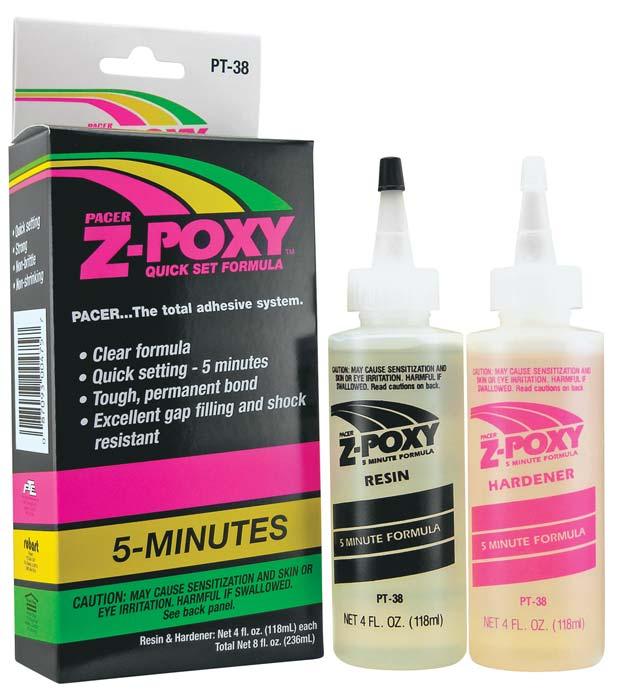 Zap PT38 Adhesives Z-Poxy 5-Minute Resin & Hardener 8 oz Set Glue