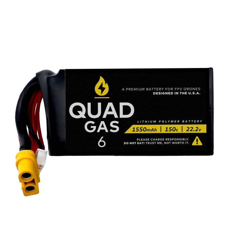 Quad Gas 6S 1550mAh 150c LiPo Battery (1pc) at WREKD Co.