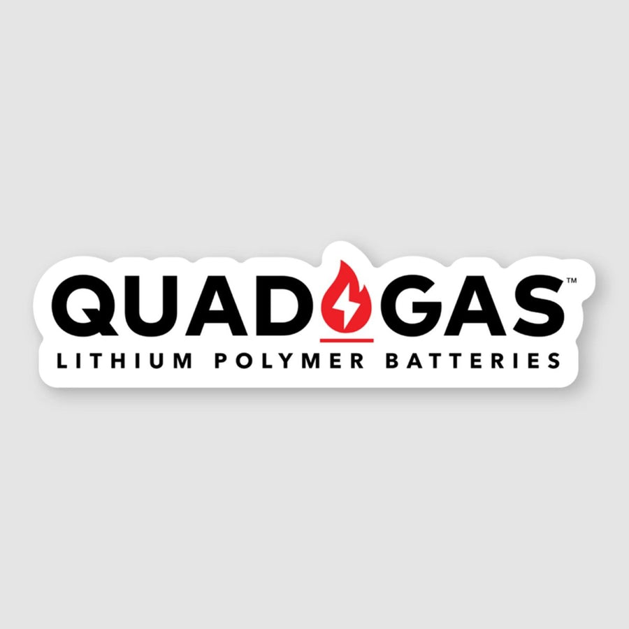 Quad Gas Logo 2.87″ × 0.75″ Sticker w/ Black Letters + White Trim at WREKD Co.