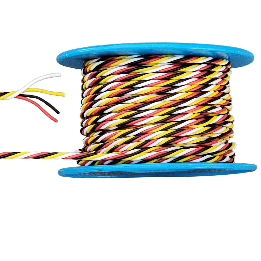 Cut To Length 4 Conductor 30AWG Twisted Silicone Drone Component Wire.