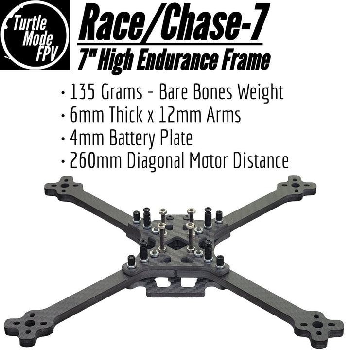 Race/Chase-7 - 2200mAh / Accessorized 7" High Endurance Frame, by TurtleModeFPV (Choose Options)