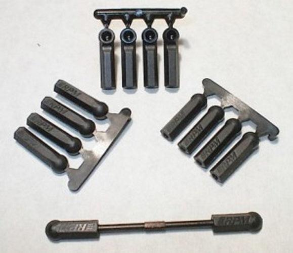 RPM 73392 Long Shank Rod Ends (12) Black For 4-40 Losi #A-6005