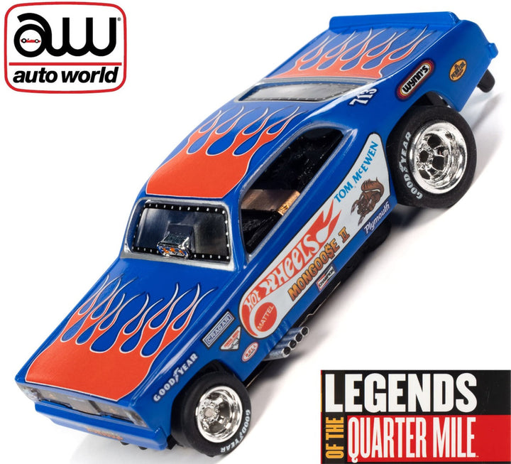 Auto World 4Gear Hot Wheels Tom McEwen Mongoose Plymouth Duster Funny HO Slot Car