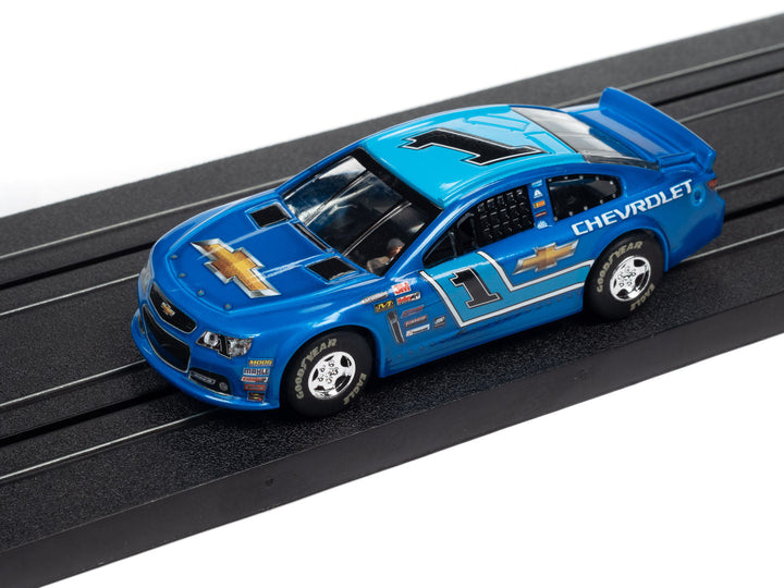 Auto World Super III 2015 Chevy SS Stock Blue Nascar HO Scale Slot Car SC383