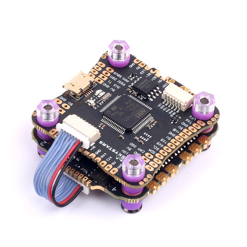 Skystars F4 F405 Flight controller and 45A Blheli-S ESC fly tower stack - 30x30mm at WREKD Co.