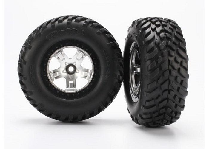 Traxxas 5875X Mounted Tire / Wheel Set (2) Slash / Ford Raptor