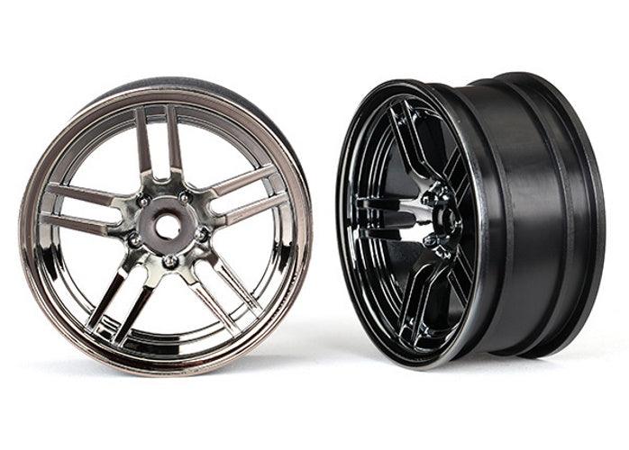 Traxxas Wheels 1.9' Split-Spoke (Black Chrome) (Front) (2) 4-Tec 2.0 Ford GT