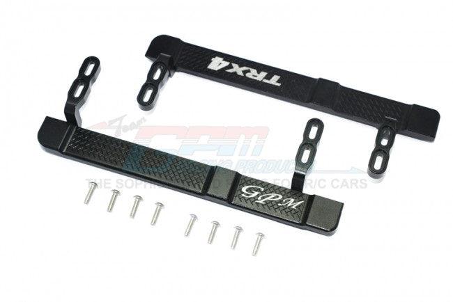 GPM RC CAR ALUMINUM SIDE STEPS TRAXXAS TRX-4 TRAIL DEFENDER CRAWLER BLACK