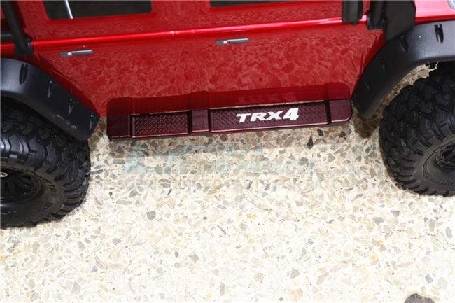 GPM RC CAR ALUMINUM SIDE STEPS TRAXXAS TRX-4 TRAIL DEFENDER CRAWLER BLACK