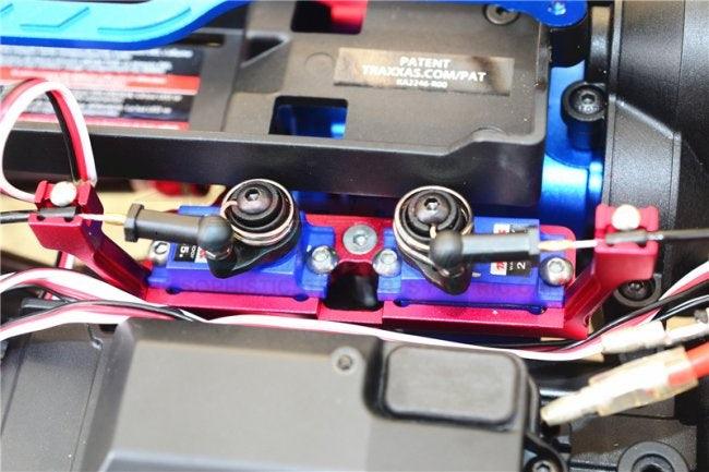 GPM ALUMINUM F&R GEAR BOX 2-SPEED DIFF LOCK SERVO MOUNT TRAXXAS TRX-4 BLACK