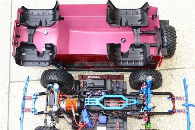 GPM ALUMINUM FRONT / REAR MAGNETIC BODY MOUNT TRAXXAS TRAX-4 BLUE
