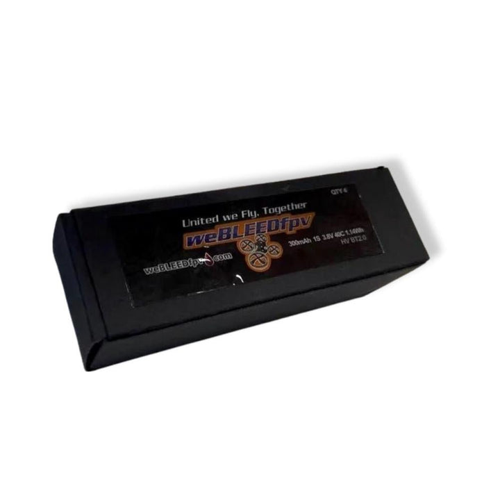 weBLEEDfpv 300mAh 1S LiPo Batteries (4 Pack) - Choose BT2.0/PH2.0 at WREKD Co.