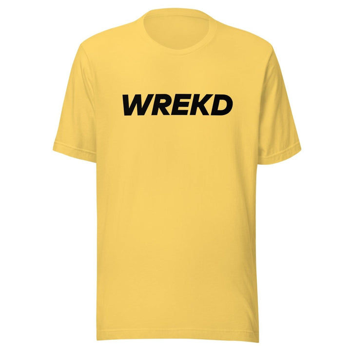 WREKD Black on Yellow Logo Tee at WREKD Co.