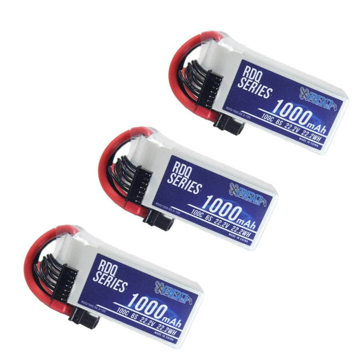 3 PACK of RDQ Series 22.2V 6S 1000mAh 100C LiPo Battery - XT60 at WREKD Co.