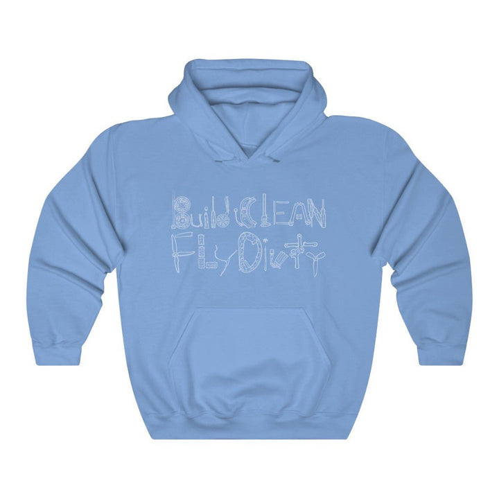 Build Clean Fly Dirty Hoodie (Tango2 approved) - White Logo at WREKD Co.