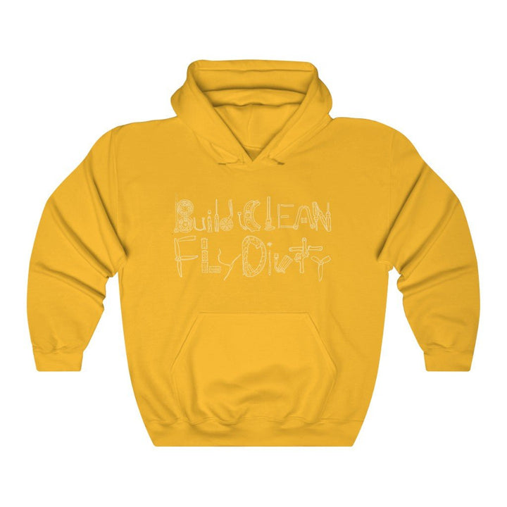 Build Clean Fly Dirty Hoodie (Tango2 approved) - White Logo at WREKD Co.