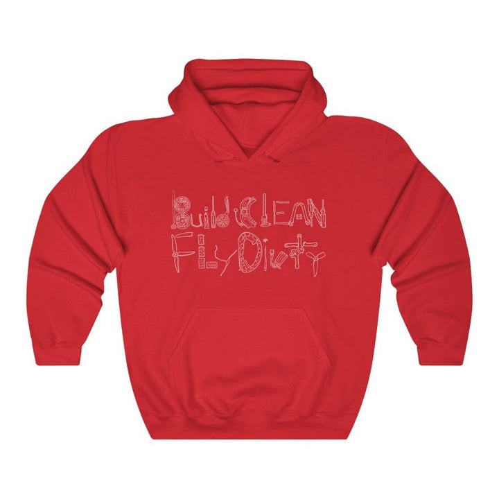 Build Clean Fly Dirty Hoodie (Tango2 approved) - White Logo at WREKD Co.