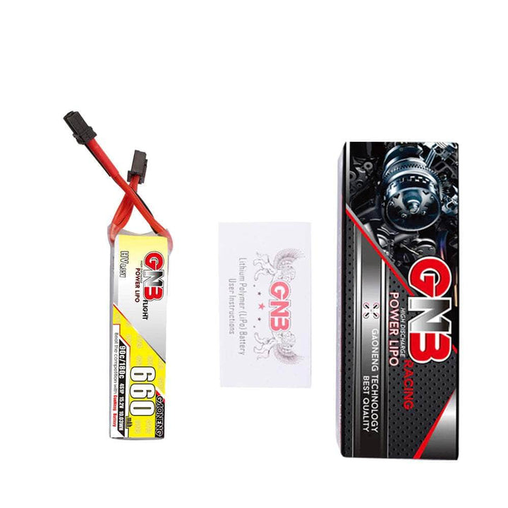 Gaoneng GNB 15.2V 4S 660mAh 90C LiHV Micro Battery (Long Type) - XT30 at WREKD Co.