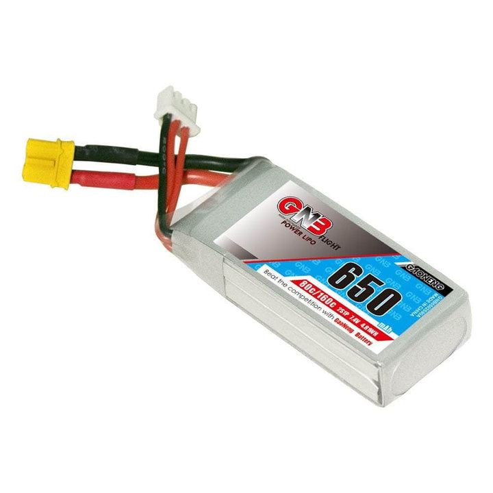 Gaoneng GNB 7.4V 2S 650mAh 80C LiPo Micro Battery (Square Type) - XT30 at WREKD Co.