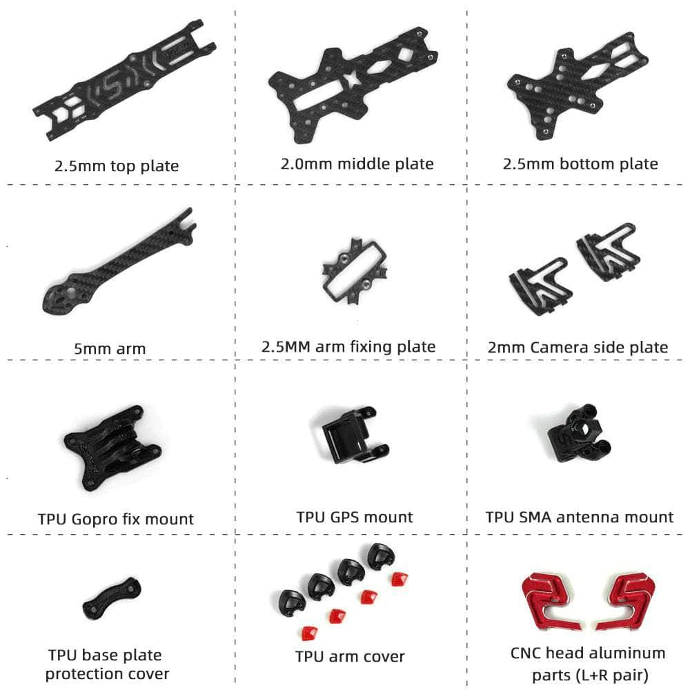 HGLRC Sector X5 FR 5" Freestyle Frame Kit at WREKD Co.