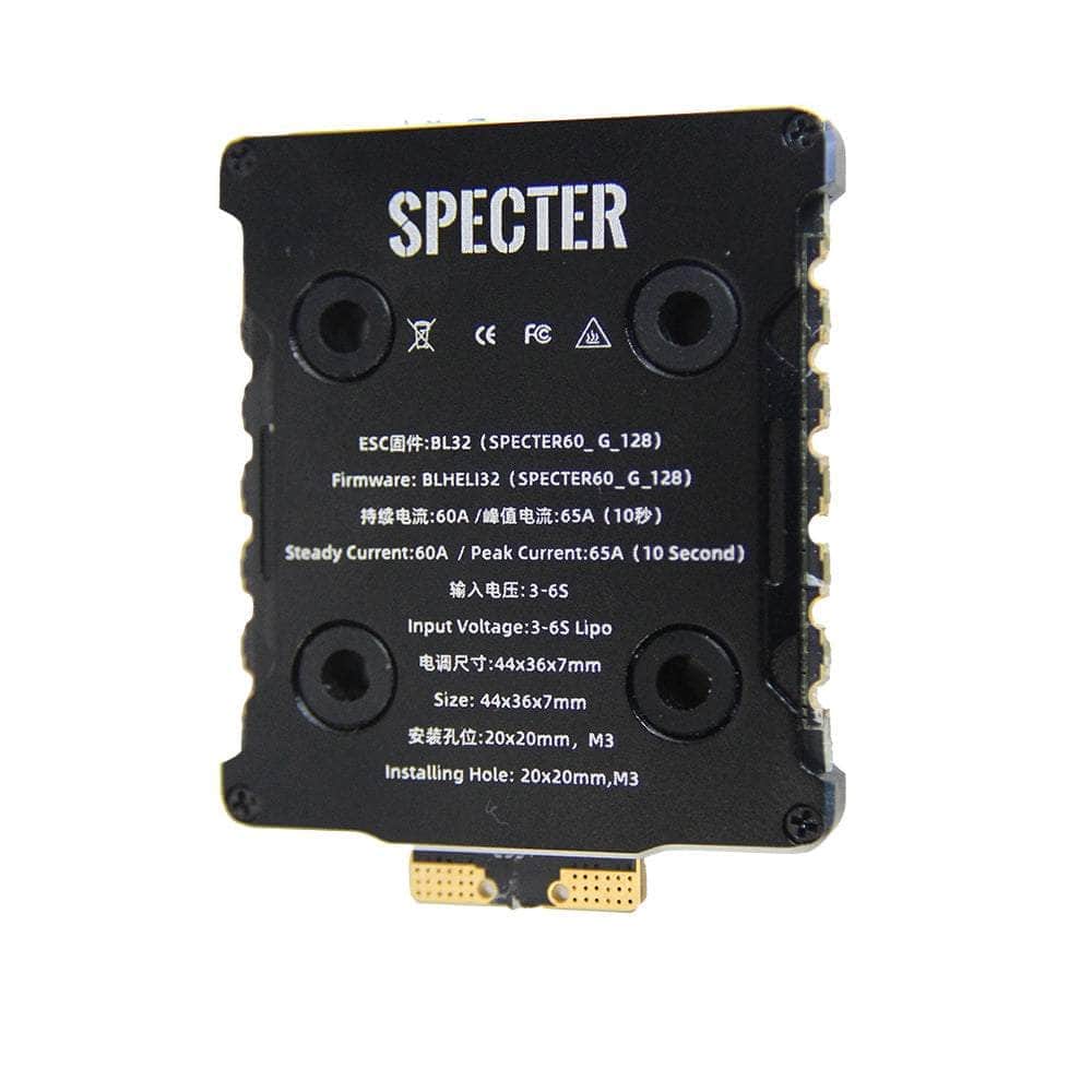 HGLRC SPECTER G071 128K 32Bit 60A 3-6S 20x20 4in1 ESC at WREKD Co.