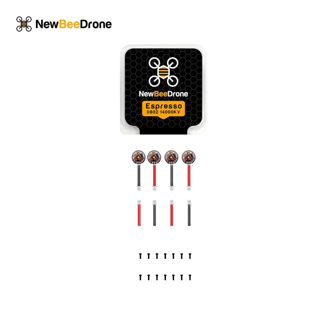 NewBeeDrone 0802 14000KV Brushless Motors - Unibell Espresso Edition (Set of 4) at WREKD Co.