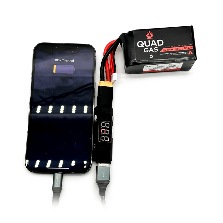 Quad Gas Weatherproof Phone Charger w/ Voltage Reader - XT60 at WREKD Co.