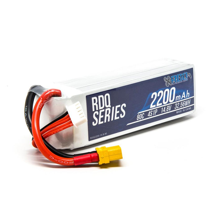 RDQ Series 14.8V 4S 2200mAh 80C LiPo Battery - XT60 at WREKD Co.