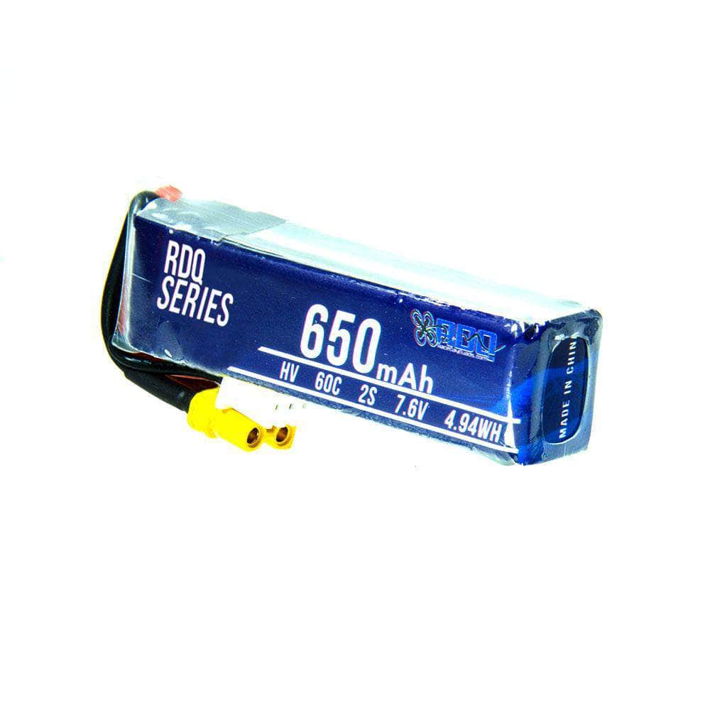 RDQ Series 7.6V 2S 650mAh 60C LiHV Micro Battery - XT30 at WREKD Co.