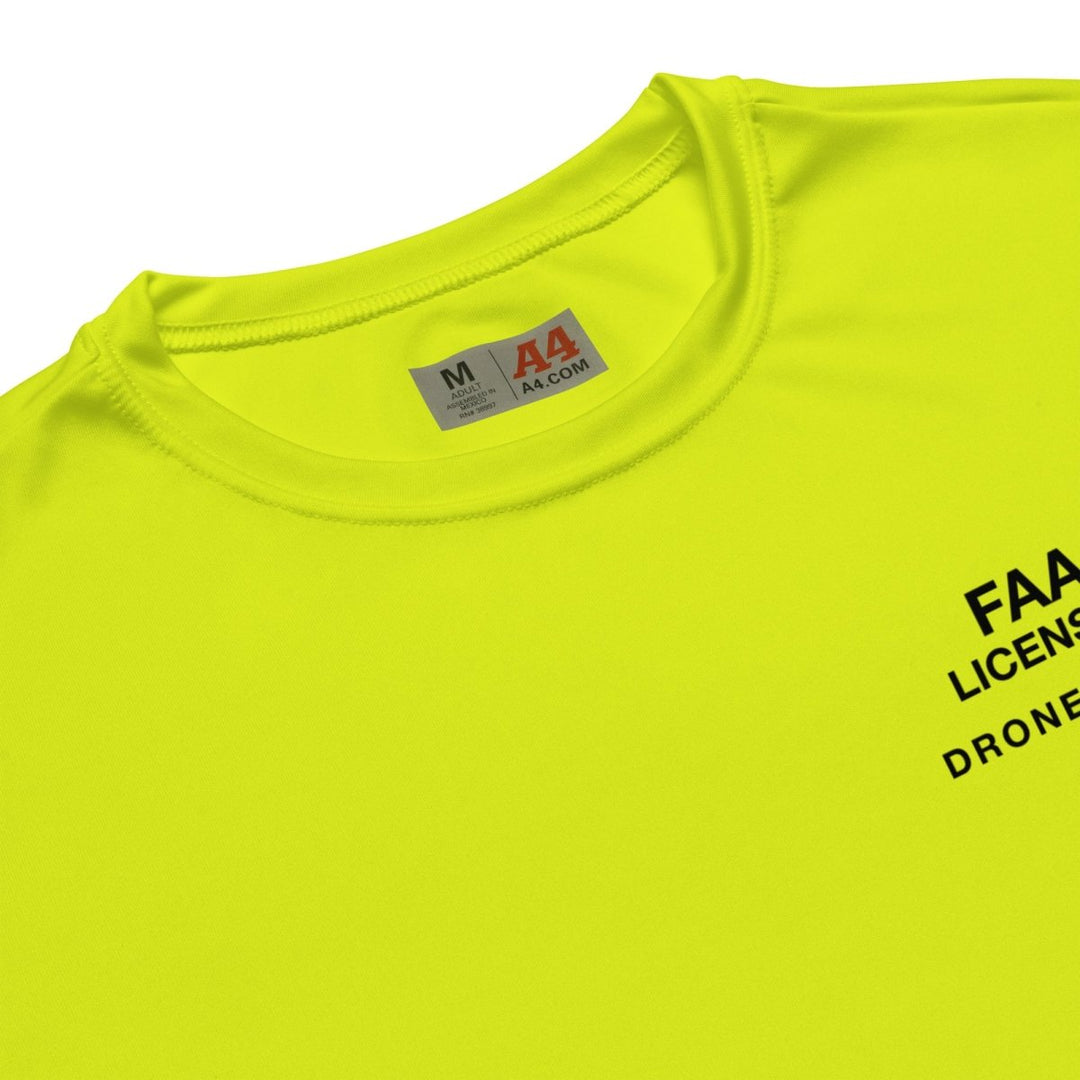Safety Yellow FAA Licensed Drone Pilot T-Shirt by WREKD Co. at WREKD Co.