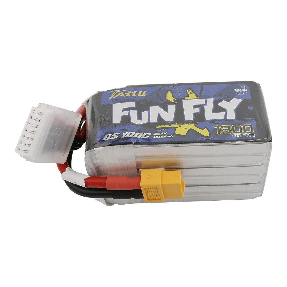 Tattu FunFly 22.2V 6S 1300mAh 100C LiPo Battery - XT60 at WREKD Co.