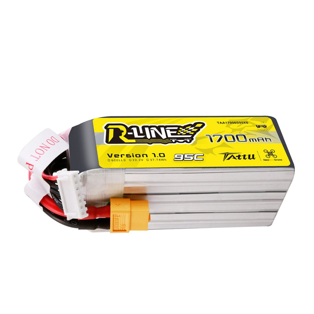 Tattu X NewBeeDrone R-Line 1700mAh 22.2V 95C 6S1P Lipo Battery Pack With XT60 Plug at WREKD Co.
