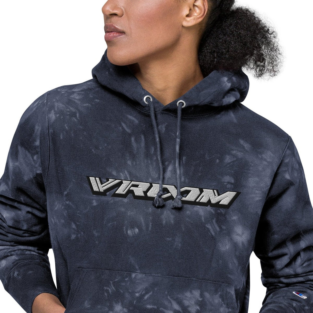 VROOM x For The Dub Embroidered Unisex Champion Tie-Dye hoodie at WREKD Co.