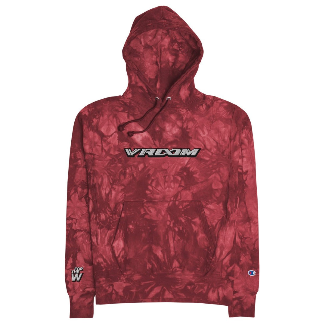 VROOM x For The Dub Embroidered Unisex Champion Tie-Dye hoodie at WREKD Co.