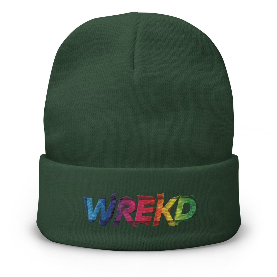 WREKD Colorful Embroidered Beanie at WREKD Co.